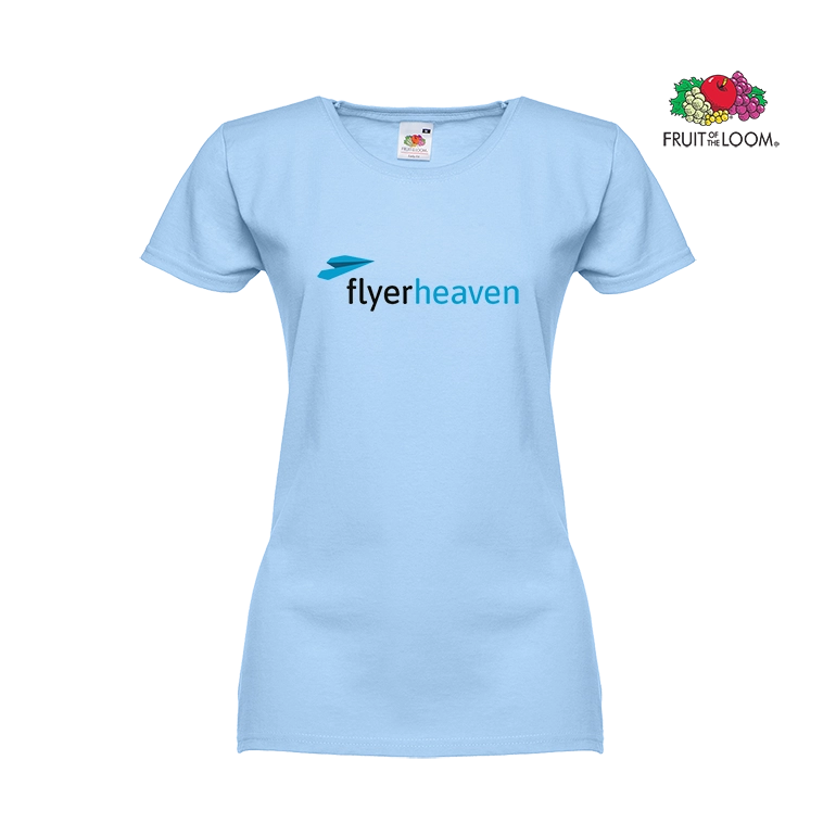 Tshirt Fruit of the Loom Valueweight Damen hellblau Bedrucktes Tshirt Fruit of the Loom Valueweight Damen hellblau