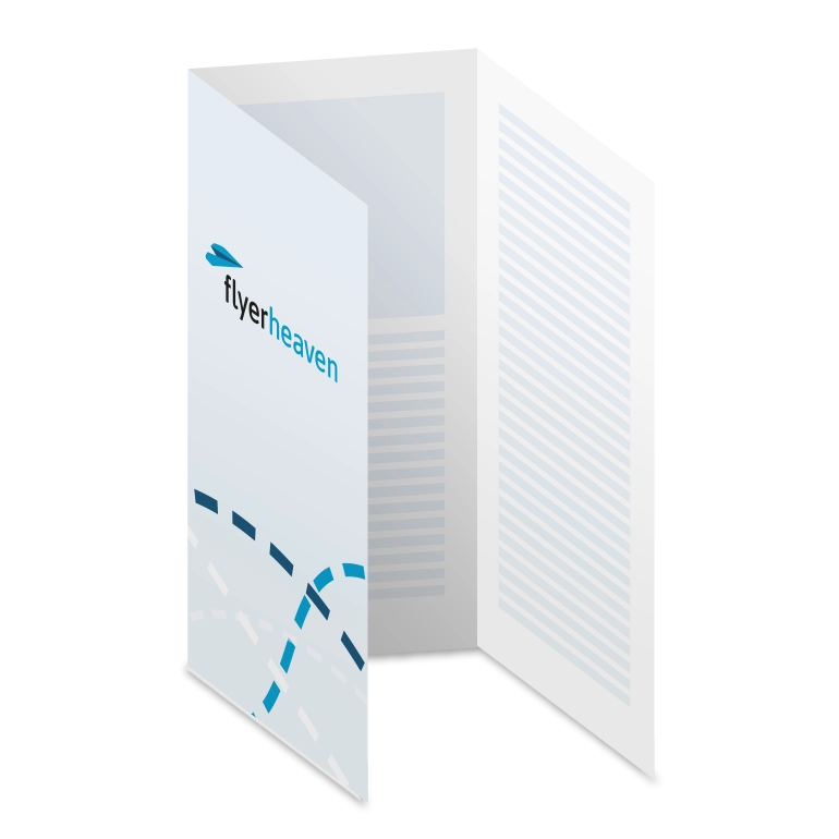 Folder mit Wickelfalz in 1/3 DIN A3 Bedruckter Folder mit Wickelfalz in 1/3 DIN A3