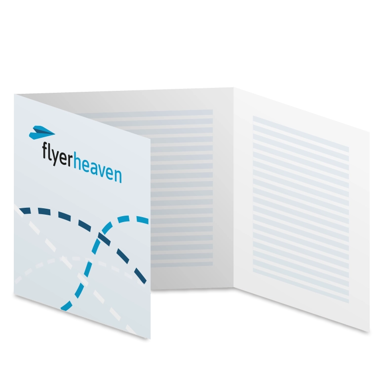 Folder mit Wickelfalz in Q5 Bedruck Folder mit Wickelfalz in Q5