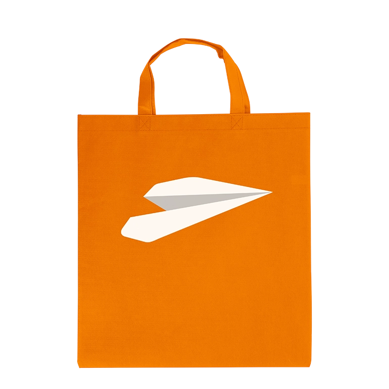 Non Woven Taschen in orange Bedruckte Non Woven Taschen in orange