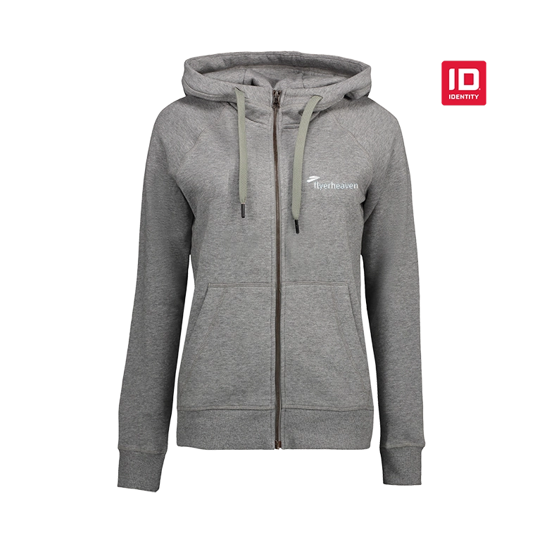 ID Identity Core Damen Sweatjacke grau meliert Bedruckte ID Identity Core Damen Sweatjacke grau meliert