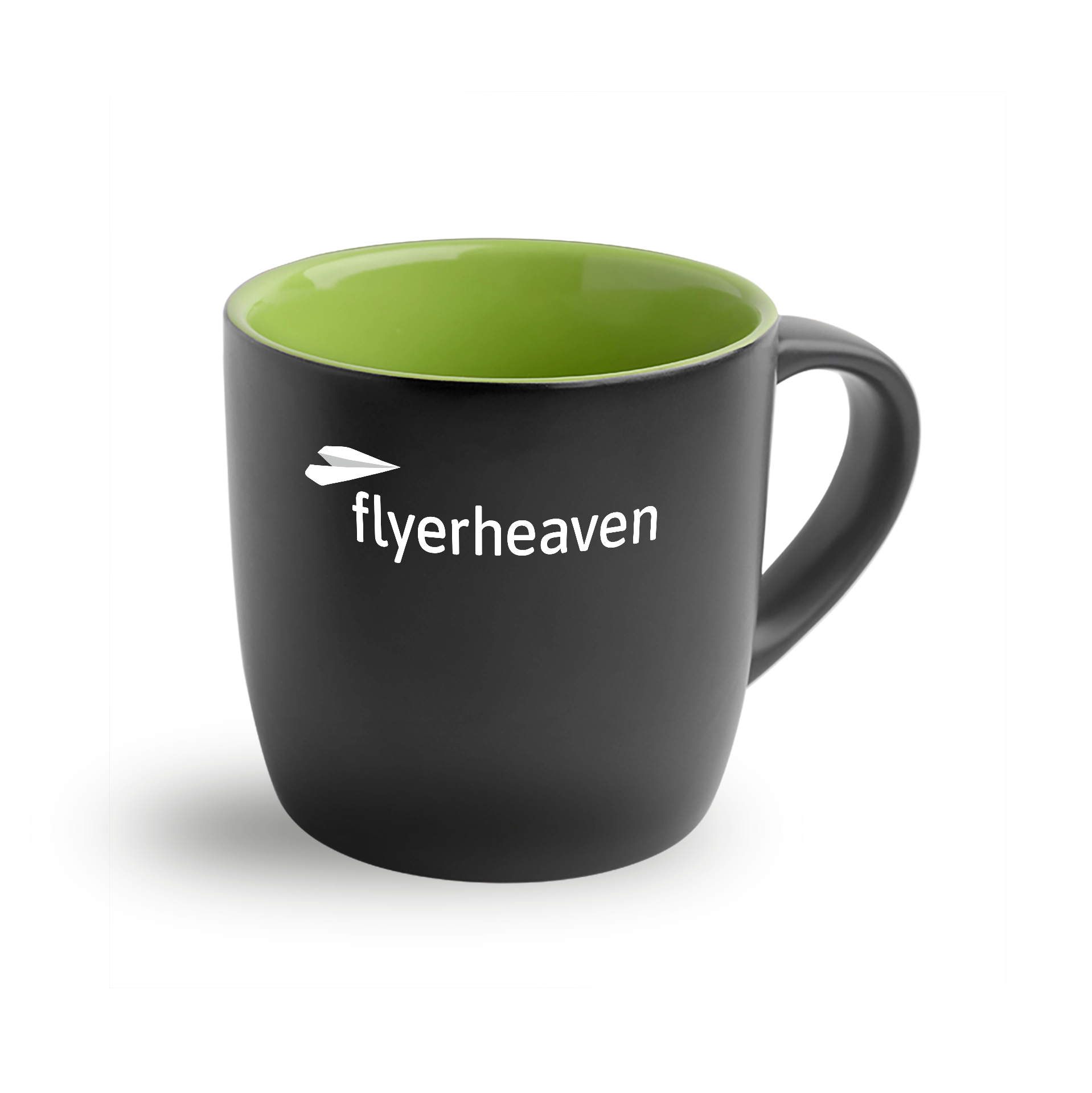 Konvex Tasse in schwarz/grün Bedruckte Konvex Tasse in schwarz/grün