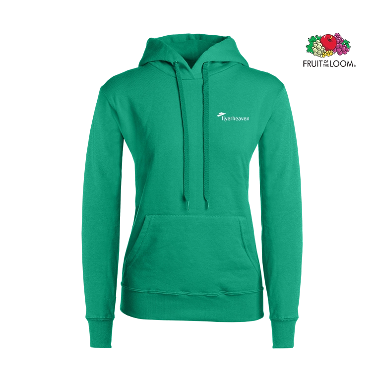 Fruit of the Loom Classic Damen Hoodie grün Bedruckter Fruit of the Loom Classic Damen Hoodie grün
