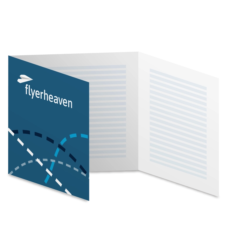 Folder mit Wickelfalz in Q6 Bedruckter Folder mit Wickelfalz in Q6