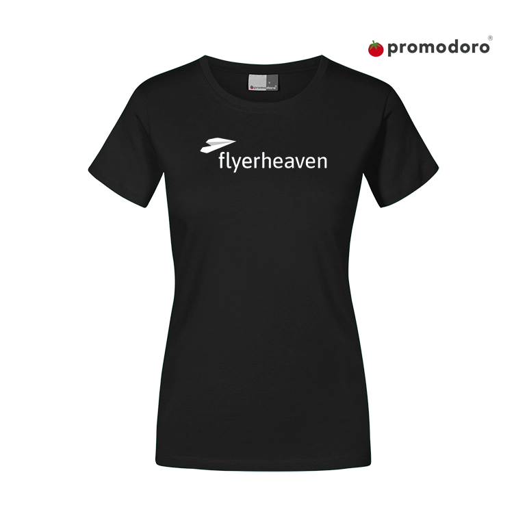Tshirt Pomodoro Slim Fit Damen in schwarz Bedrucktes Tshirt Pomodoro Slim Fit Damen in schwarz