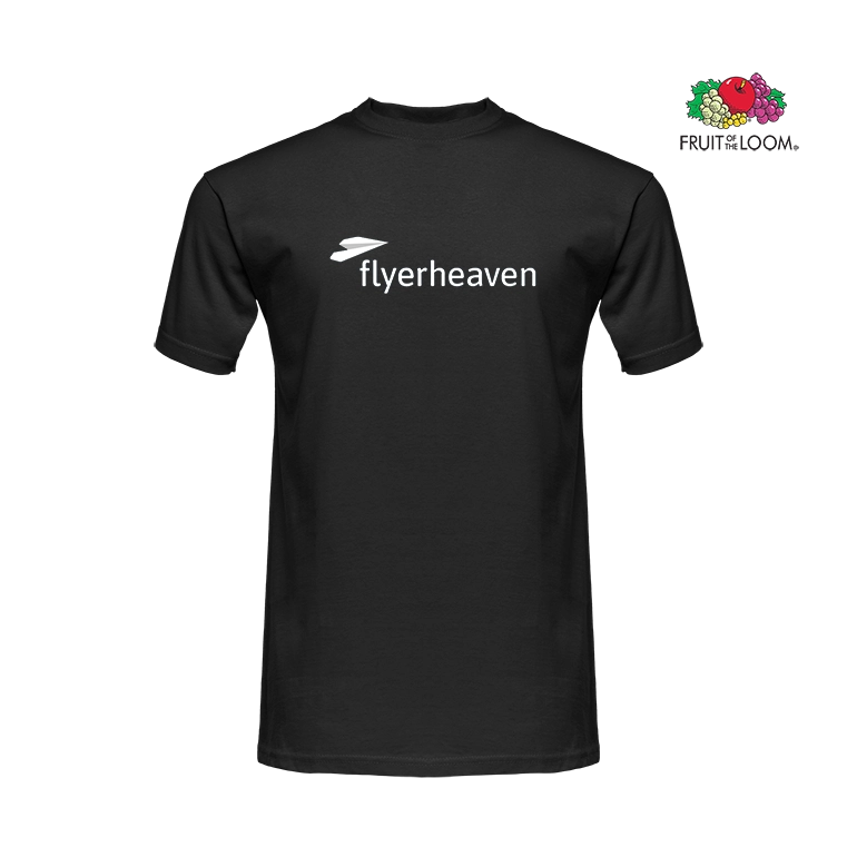 Bedrucktes Tshirt Fruit of the Loom Valueweight Herren schwarz