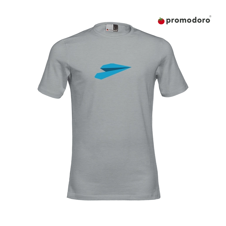 Tshirt Pomodoro Slim Fit Herren in grau meliert Bedrucktes Tshirt Pomodoro Slim Fit Herren in grau meliert
