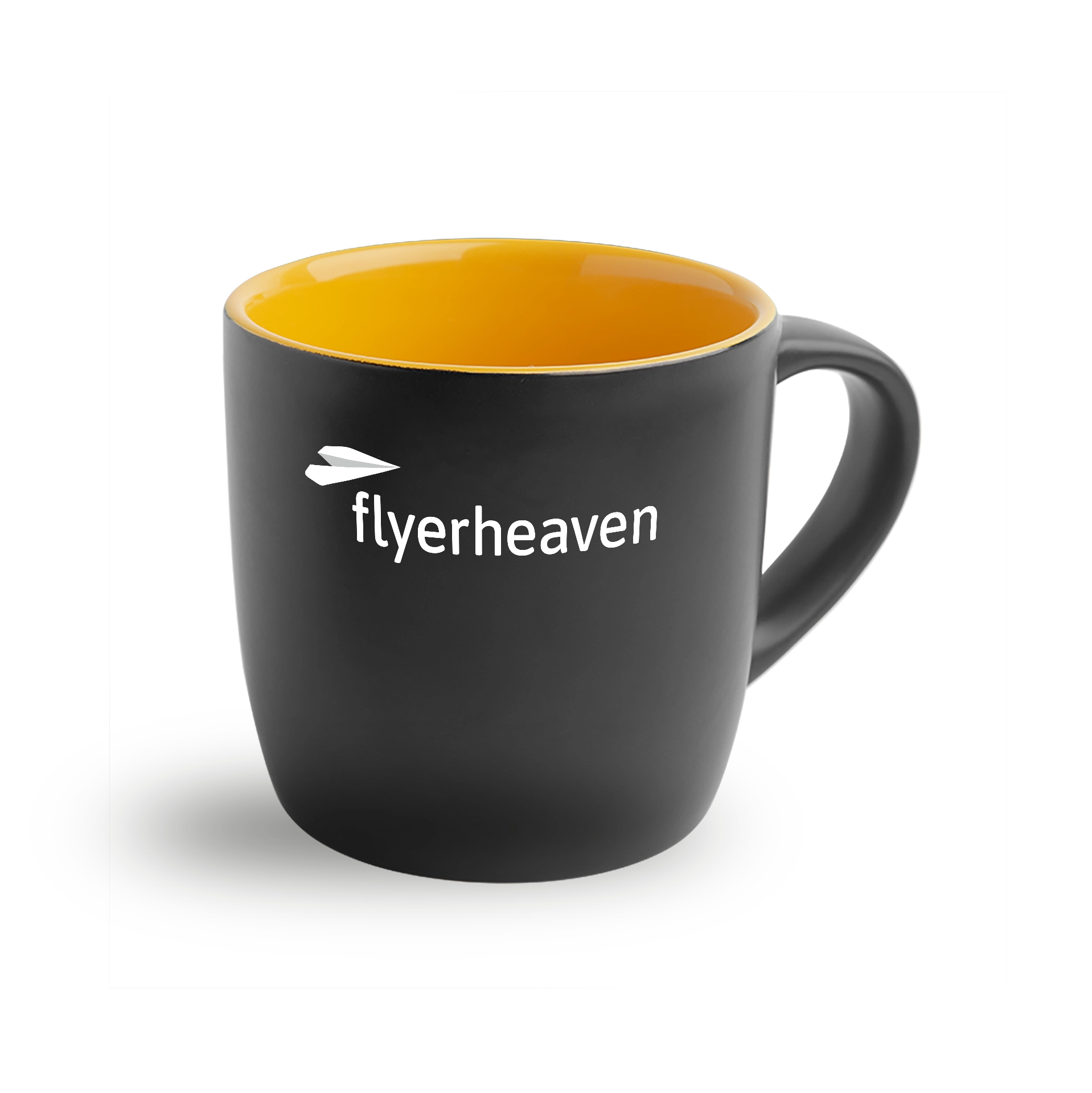 Konvex Tasse in schwarz/gelb Bedruckte Konvex Tasse in schwarz/gelb