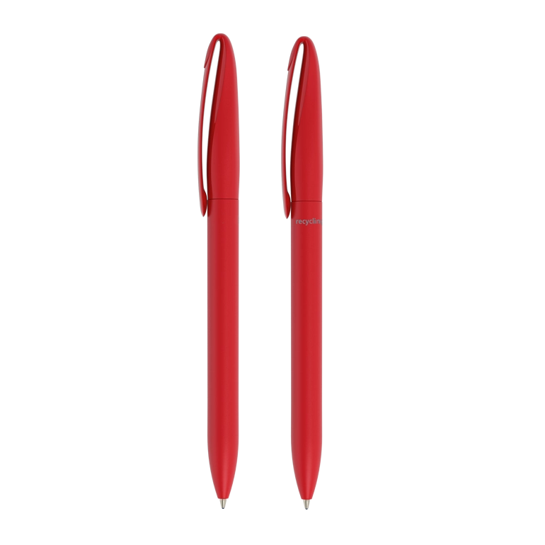 Roter Drehkugelschreiber Bedruckter roter Drehkugelschreiber