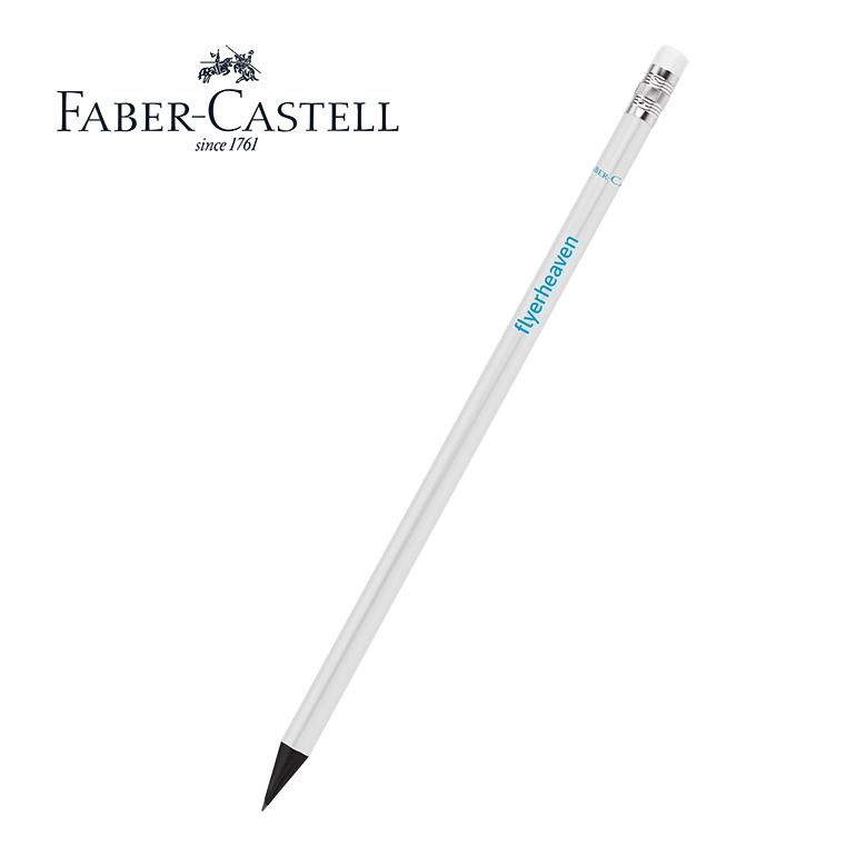 Bleistifte Faber Castell Design mit Radiergummi in weiss Bedruckte Bleistifte Faber Castell Design mit Radiergummi in weiss