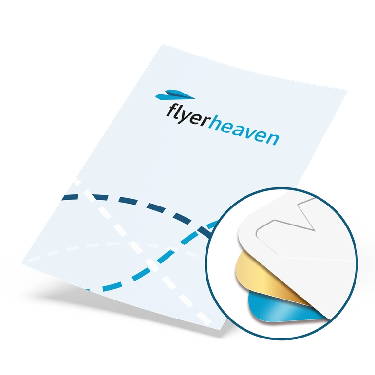 Bedruckte Flyer mit Veredelungen