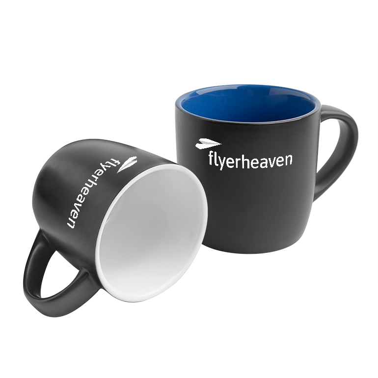 Bedruckte Konvex Tasse schwarz