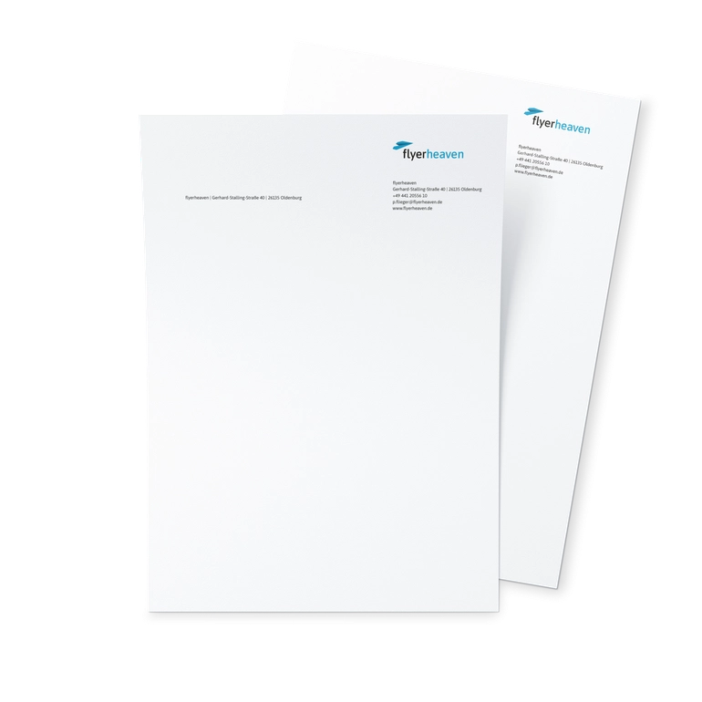 Standard Briefpapier Bedrucktes Standard Briefpapier