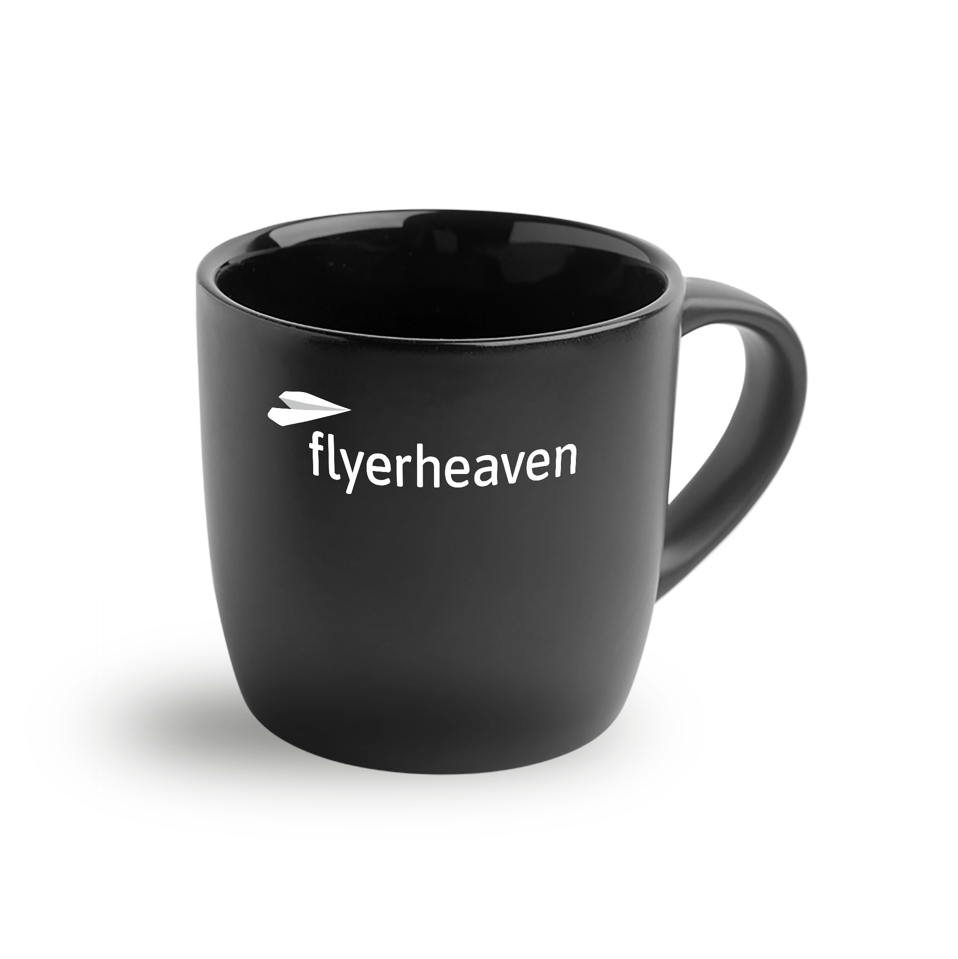 Konvex Tasse komplett schwarz Bedruckte Konvex Tasse in komplett schwarz