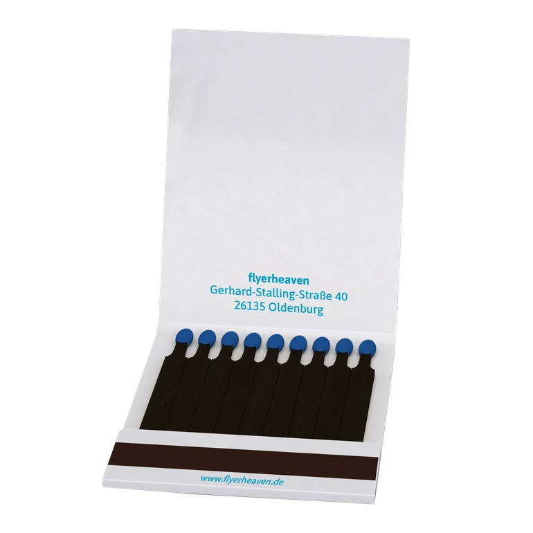 Streichholzbriefchen mit 9 Streichhoelzern Bedruckte Streichholzbriefchen mit 9 Streichhoelzern