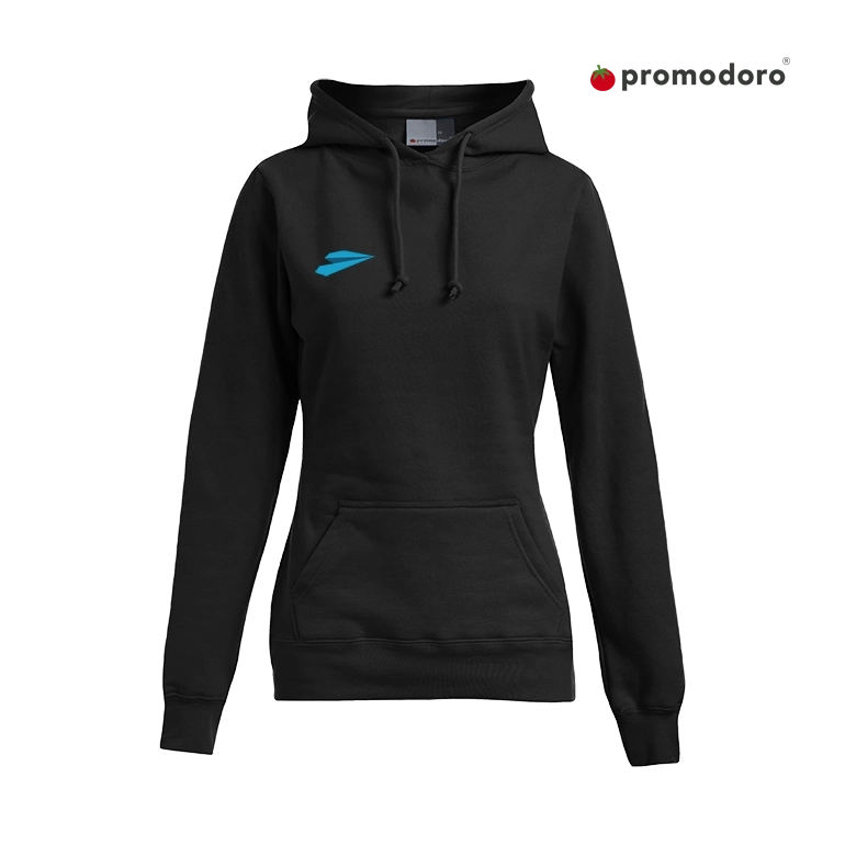 Bedruckter Promodoro Classic Damen Hoodie schwarz