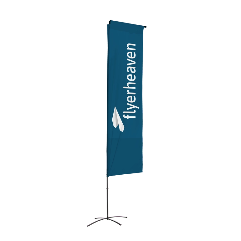 Square-Flag mit Ausleger in 840x3300 mm Bedruckte Square-Flag mit Ausleger 840x3300mm
