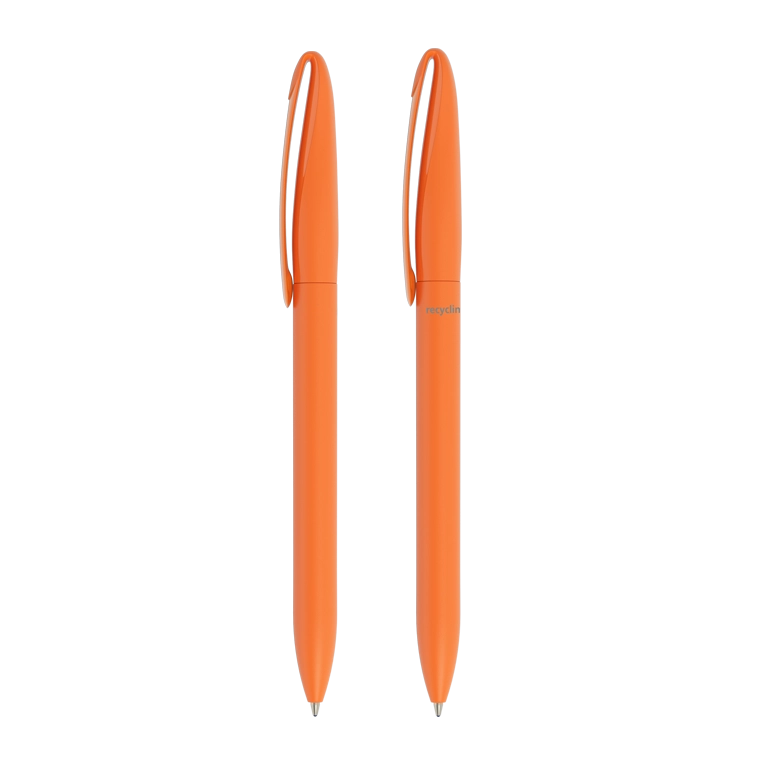 Orangener Drehkugelschreiber Bedruckter orangener Drehkugelschreiber