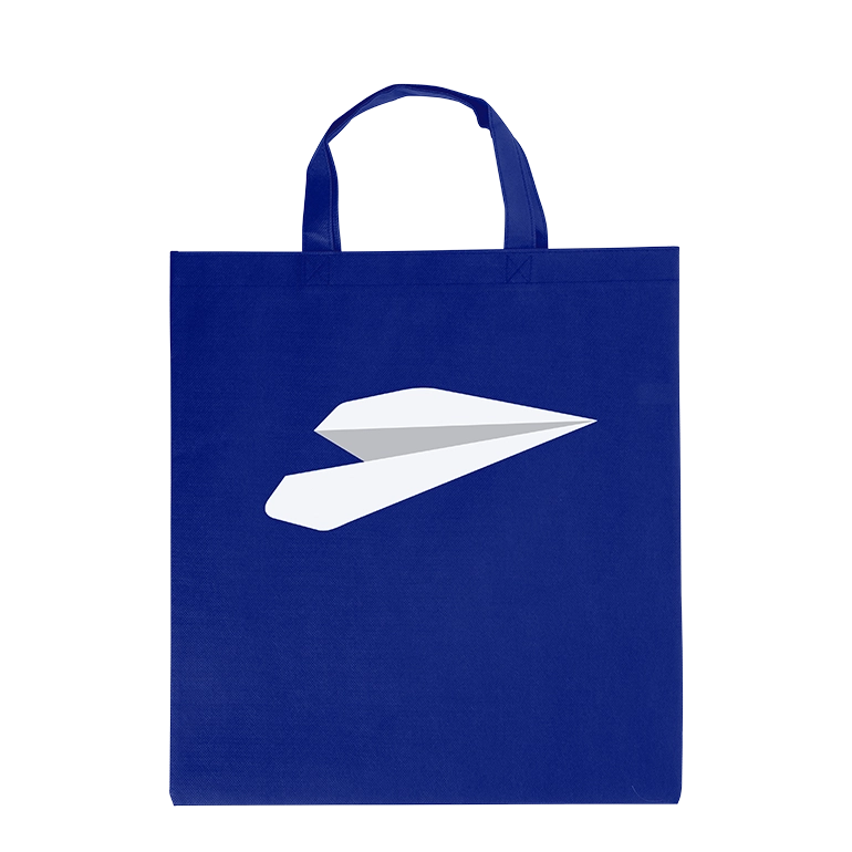 Non Woven Taschen in dunkelblau Bedruckte Non Woven Taschen in dunkelblau