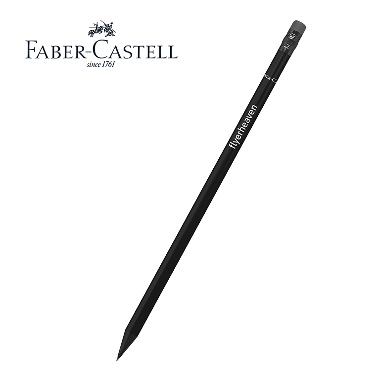 Bleistifte Faber Castell Design mit Radiergummi in schwarz Bedruckte Bleistifte Faber Castell Design mit Radiergummi in schwarz