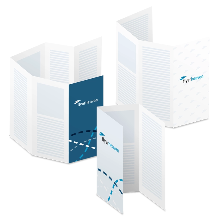 Bedruckter Folder mit Wickelfalz in DIN lang (100x210 mm)