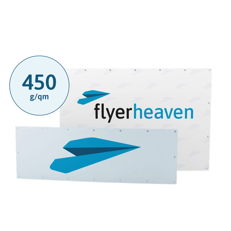 Banner und Planen in Standard Formaten aus 450g/qm Recycling PVC Plane Bedruckte Banner und Planen in Standard Formaten aus 450g/qm Recycling PVC Plane
