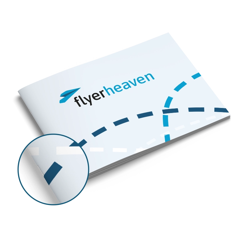 Broschueren mit Klammerheftung im Querformat individuell bedruckbar