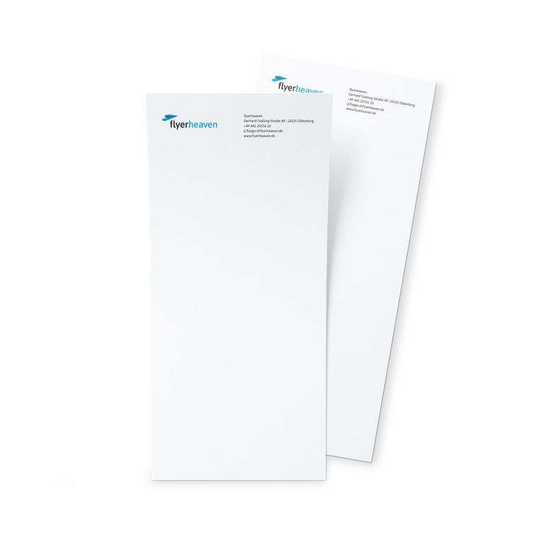 Standard Briefpapier DIN lang Bedrucktes Standard Briefpapier DIN lang