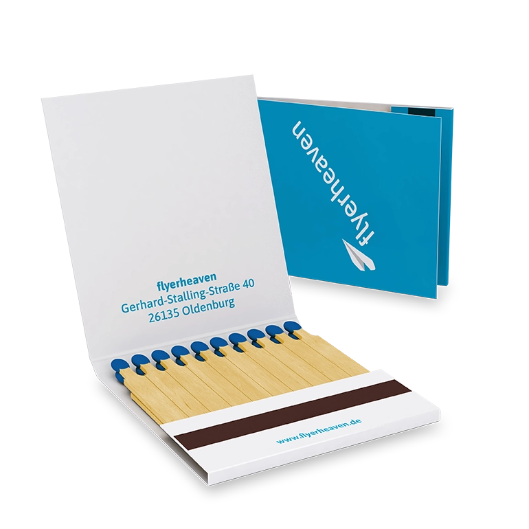 Streichholzbriefchen mit 20 Streichhoelzern Bedruckte Streichholzbriefchen mit 20 Streichhoelzern