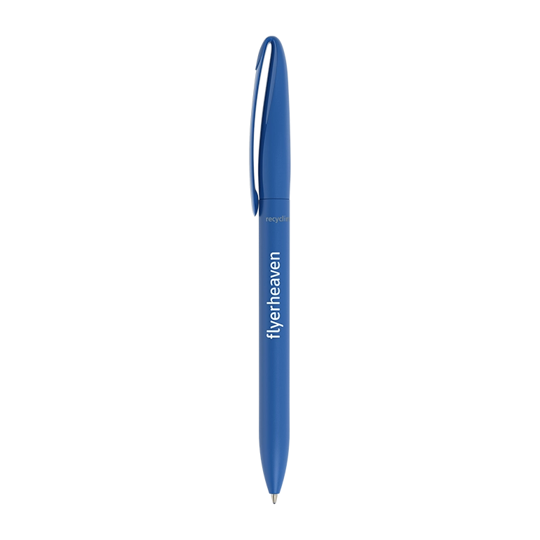 Mittelblauer Drehkugelschreiber Bedruckter mittelblauer Drehkugelschreiber