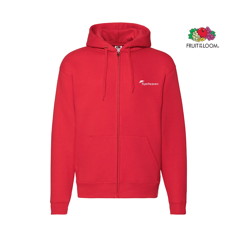 Fruit of the Loom Classic Herren Sweatjacke rot Bedruckte Fruit of the Loom Classic Herren Sweatjacke rot
