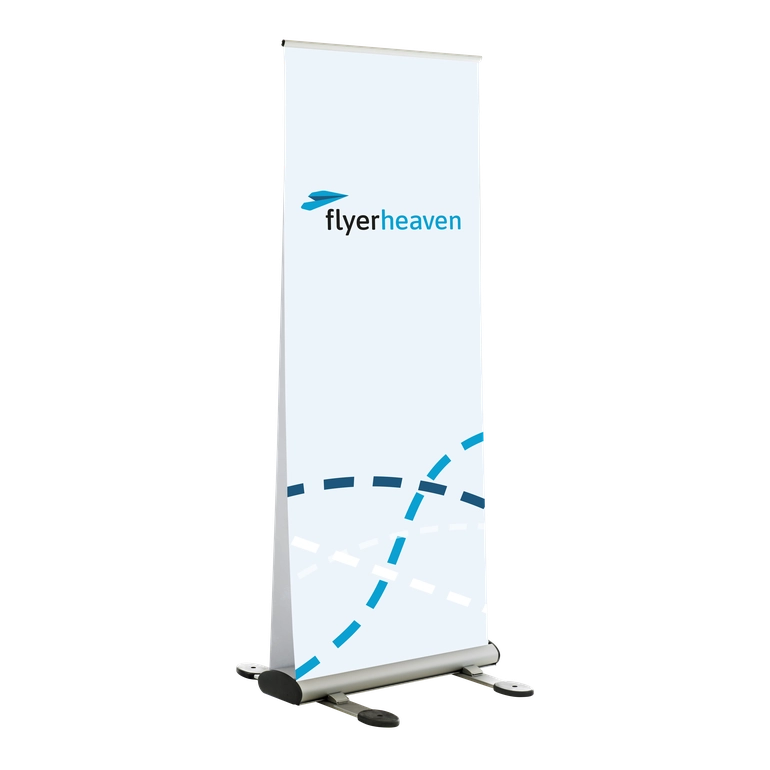 Roll-Up Displays für den Outdoor Bereich in 850x2000mm Bedruckte Roll-Up Displays für den Outdoor Bereich in 850x2000mm