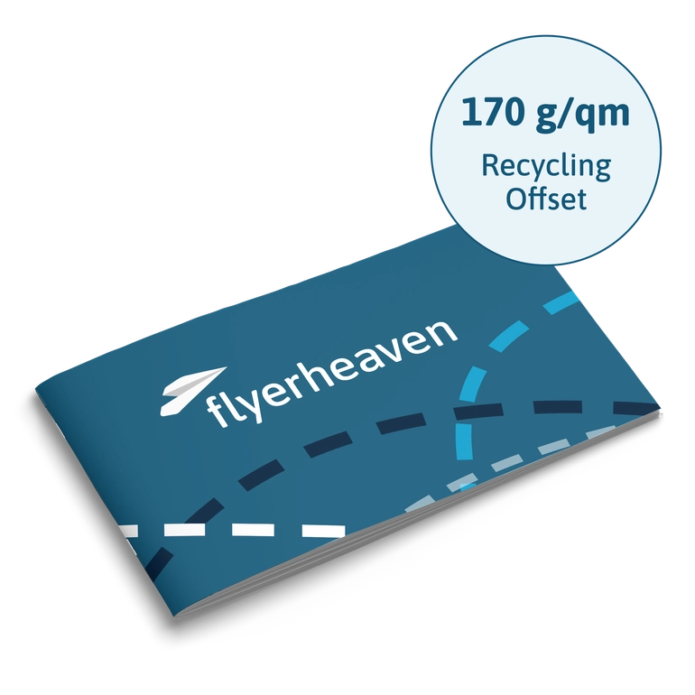 Broschueren mit Klammerheftung Querformat DINlang 170gqm Recycling Offset Broschueren mit Klammerheftung Querformat DINlang 170gqm Recycling Offset