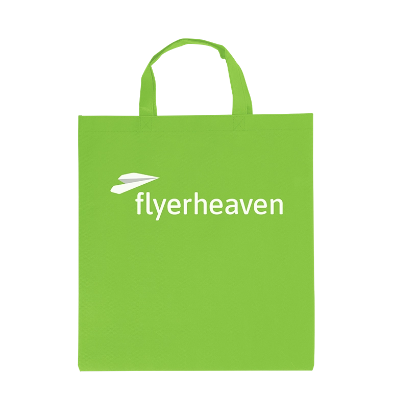 Non Woven Taschen in hellgruen Bedruckte Non Woven Taschen in hellgruen