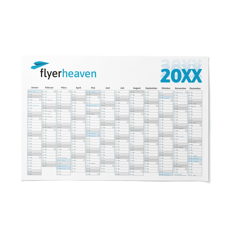 Plakatkalender in DIN A1 Bedruckter Plakatkalender in DIN A1