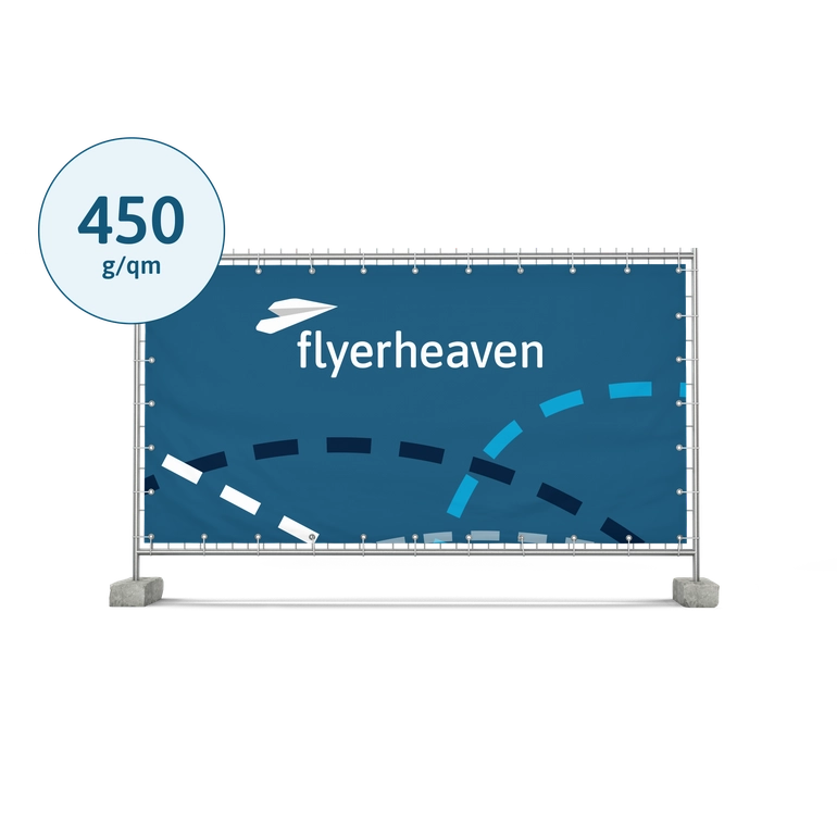 Bauzaunbanner aus 450g Recycling PVC Plane Bedruckte Bauzaunbanner aus 450g Recycling PVC Plane