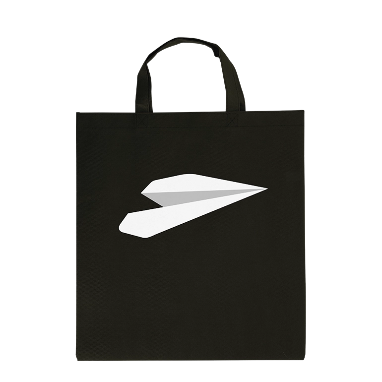 Non Woven Taschen in schwarz Bedruckte Non Woven Taschen in schwarz