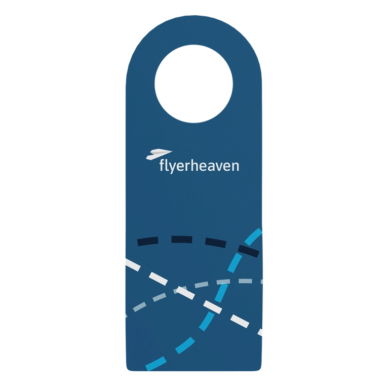 Gestanzter Flaschenanhänger Gestanzter Flyer als Flaschenanhänger