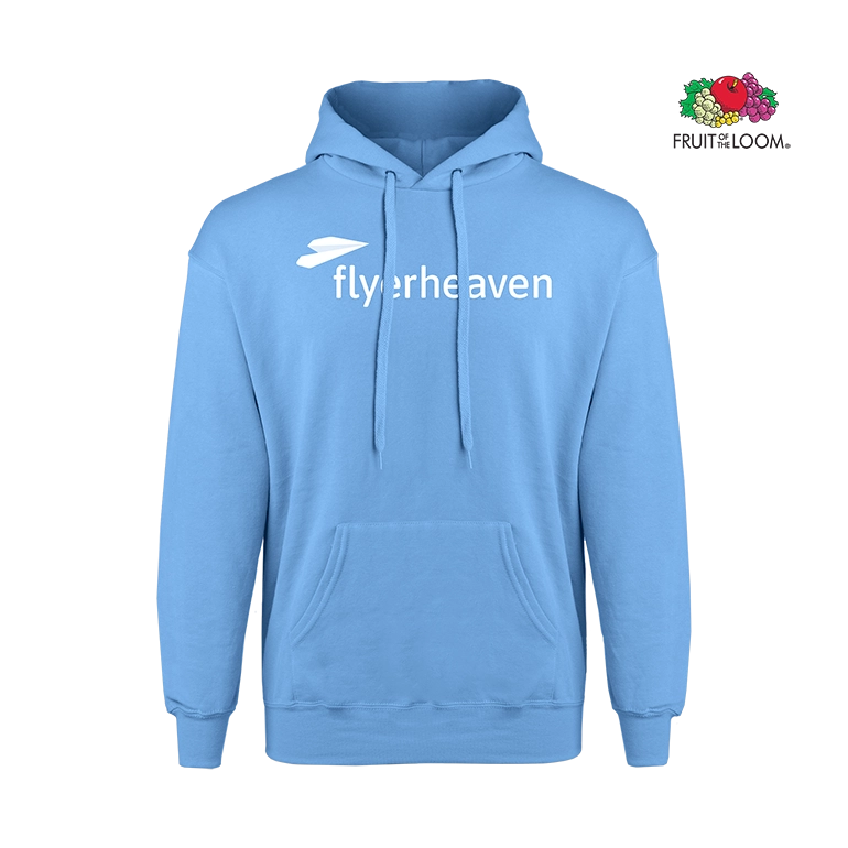 Fruit of the Loom Classic Herren Hoodie hellblau Bedruckter Fruit of the Loom Classic Herren Hoodie hellblau