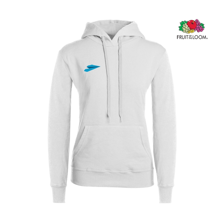 Fruit of the Loom Classic Damen Hoodie weiß Bedruckter Fruit of the Loom Classic Damen Hoodie weiß