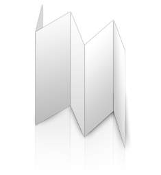 Folder DIN lang, 10-Seitig, Treppenfalz