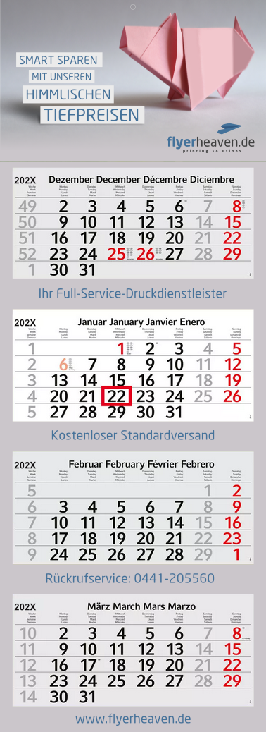 Mehrblock-4-Monatskalender