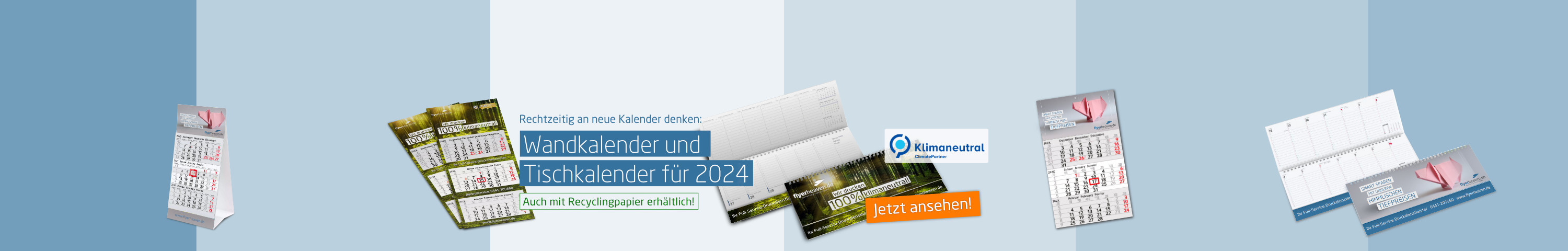 Ab sofort wieder verfügbar: Wandkalender und  Tischkalender für 2022 - auch mit Recyclingpapier erhältlich!