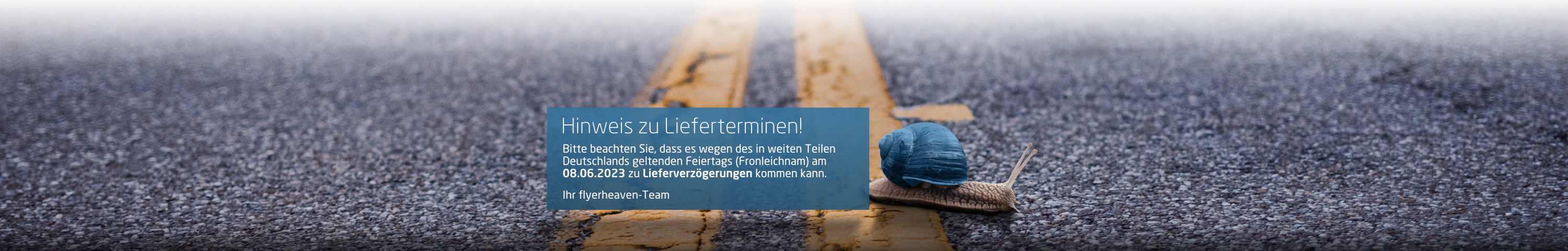 Hinweis zu Lieferterminen - Fronleichnam 2023