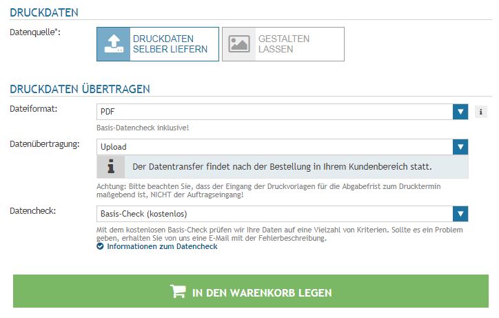 Auswahl des Druckproduktes (3)