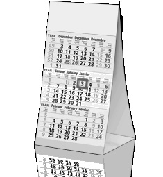 3-Monats-Kalender als Tischaufsteller  flyerheaven.de